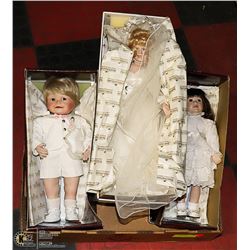 LOTS OF COLLECTIBLE DOLLS- BRIDE, RING BEARER