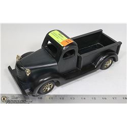 12" HANDMADE WOOD 1960'S STYLE BLACK PICK UP TRUC