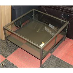GLASS DISPLAY CASE WITH FRONT AND REAR SLIDING