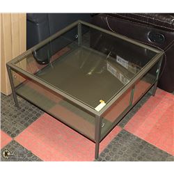 GLASS DISPLAY CASE WITH FRONT AND REAR SLIDING