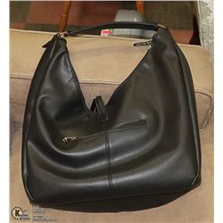 NEW LADIES PURSE, BLACK WITH GOLD ACCENTS