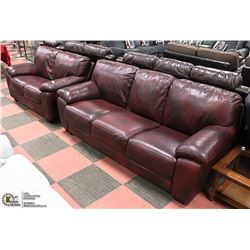 BURGANDY SOFA & LOVESEAT