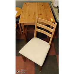 PINE DROP LEAF TABLE WITH 1 CHAIR