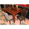Image 1 : WOODEN TABLE WITH 5 MISMATCHED CHAIRS