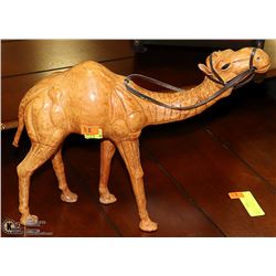 12" HANDMADE LEATHER CAMEL HAND CARVED BODY