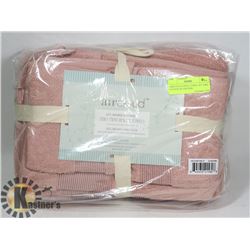 AIRCLOUD 6 PIECE TOWEL SET 100% COTTON SILVER PINK