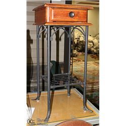 TABLE ORNAMENT - PLANT STAND WITH DRAWER, METAL