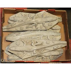 LOT OF 8 CONCRETE ALLIGATORS 16" LONG