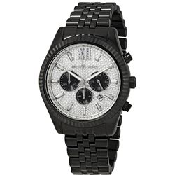 NEW MICHAEL KORS BLACK LEXINGTON 45MM MSRP $449