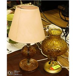 LOT OF 2 ASSORTED AMBER GLASS