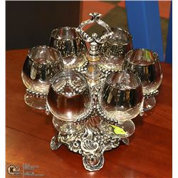 VINTAGE SHERRY GLASS SET IN STAND