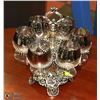 Image 1 : VINTAGE SHERRY GLASS SET IN STAND