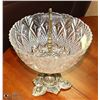Image 1 : VINTAGE BRASS & GLASS PEDESTAL FRUIT