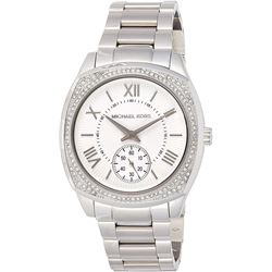 NEW MICHAEL KORS WHITE DIAL CRYSTAL BEZEL MSRP$352