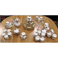 ROYAL ALBERT COUNTRY ROSE FINE BONE CHINA, 90 PLUS