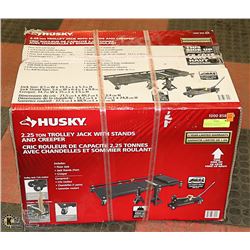 NEW HUSKY 2.25 TON TROLLEY JACK WITH STANDS AND
