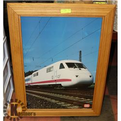 LARGE OAK FRAMED TRAIN PORTRAIT - SIZE 27 X 39
