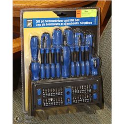 NEW POWERFIST 50 PIECE SCREWDRIVER & BIT SET