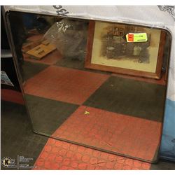 HEAVY METAL FRAMED MIRROR.