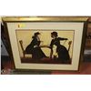 Image 1 : LADY CONVERSATION FRAMED PICTURE.