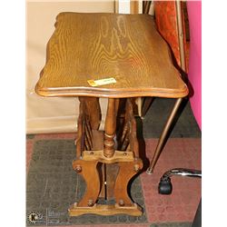 SOLID WOOD MAGAZINE TABLE.