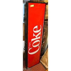COCA-COLA COOLER SIGN. AS IS.