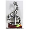 Image 1 : PEWTER COLOR GIRAFFE STATUE, 12" TALL