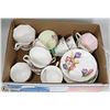 Image 1 : BOX OF ASSORTED CHINA CUPS & SAUCERS