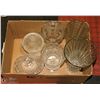 Image 1 : BOX OF CUT GLASS VASES & COVERED DISHES