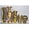 Image 1 : LOT OF 5 BRASS VASES