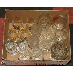 BOX OF ASSORTED GLASSES