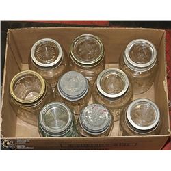 BOX OF VINTAGE MASON JARS