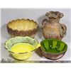 Image 1 : LOT OF 4 POTTERY DISHES