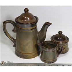 3PC POTTERY TEAPOT SET