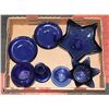 Image 1 : FLAT OF COBALT BLUE GLASSWARES