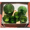 Image 1 : BOX OF ASSORTED GREEN GLASSWARES