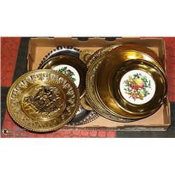 FLAT OF ESTATE BRASS DECORATIVE PLATES