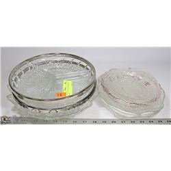 LOT OF VINTAGE GLASS SERVING DISHES