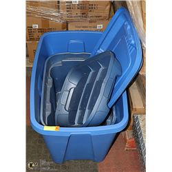 3 STORAGE TOTES WITH LIDS