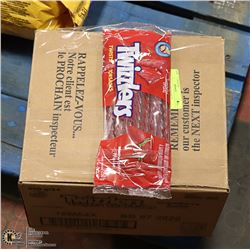 CASE WITH 24 250G BAGS OF TWIZZLER TWISTS