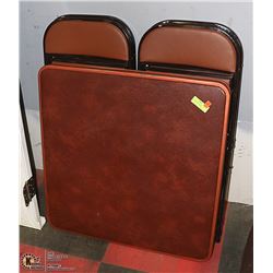 VINTAGE FOLDING CARD TABLE WITH 4 FOLDING CHAIRS
