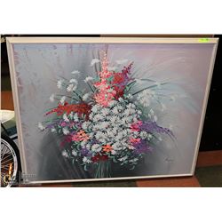 ANGELLA OIL PAINTING,  50" X 43" BUNCH FLOWERS
