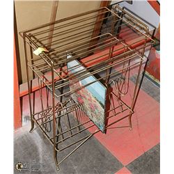 VINTAGE METAL RECORD PLAYER AND RECORD STAND