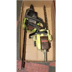 LARGE BOX WITH 2 CHAINSAWS - BOTH NEED