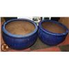 Image 1 : LOT OF 2 CERAMIC FLOWER PLANTERS