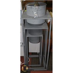 THREE PIECE THREE LEVEL METAL PLANT STANDS