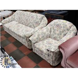 FLORAL PATTERN SOFA WITH CHAIR
