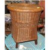 Image 1 : ROUND VINTAGE RATTAN SIDE TABLE, 22 X 23