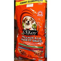 18KG BAG OF OL'ROY DOG FOOD.