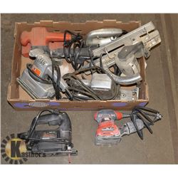 BOX OF POWER TOOLS -BLACK & DECKER SANDER, PLANER